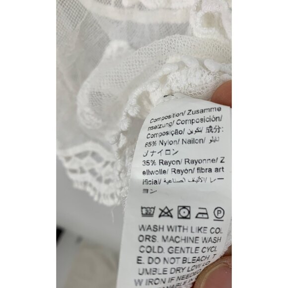 New Shein White Sheer Lace Swim Cover-Up Dress A-Line OS RAA10430 - Picture 4 of 7